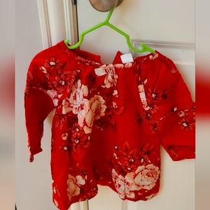 NWT Red with flowers Gap dress/tunic (sz 12-18 mths)